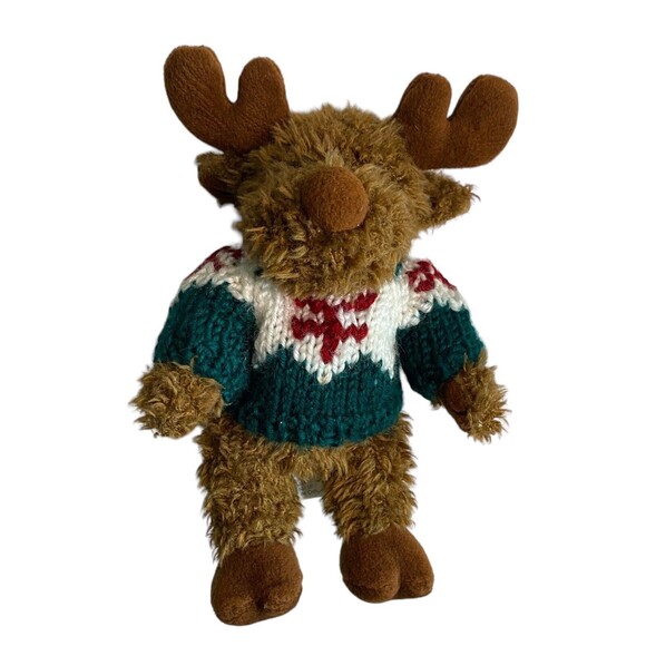 CHRISHA CREATIONS Vintage Moose Plush 1996 Toy Stuffed Animal Winter Sweater - Picture 5 of 11